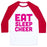 Virgin Teez  Baseball Tee Unisex Classic Baseball Tee / x-small / White/Red EAT SLEEP CHEER UNISEX CLASSIC BASEBALL TEE