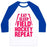 Virgin Teez  Baseball Tee Unisex Classic Baseball Tee / x-small / White/Blue EAT SLEEP FIELD HOCKEY REPEAT UNISEX CLASSIC BASEBALL TEE