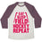 Virgin Teez  Baseball Tee Unisex Tri-Blend Baseball Tee / small / Oatmeal / Maroon EAT SLEEP FIELD HOCKEY REPEAT UNISEX TRI-BLEND BASEBALL TEE