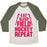 Virgin Teez  Baseball Tee Unisex Tri-Blend Baseball Tee / small / Oatmeal / Moss EAT SLEEP FIELD HOCKEY REPEAT UNISEX TRI-BLEND BASEBALL TEE