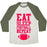 Virgin Teez  Baseball Tee Unisex Tri-Blend Baseball Tee / small / Oatmeal / Moss EAT SLEEP FOOTBALL REPEAT UNISEX TRI-BLEND BASEBALL TEE