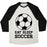 Virgin Teez  Baseball Tee Unisex Tri-Blend Baseball Tee / small / Oatmeal / Black EAT SLEEP SOCCER UNISEX TRI-BLEND BASEBALL TEE
