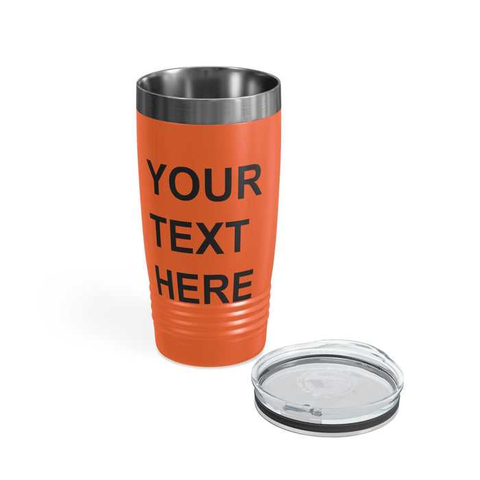 Custom Logo Tumbler, Team Logo Here Tumbler, Personalized Tumbler, Text on a Tumbler, Your Business Logo or Brand Logo Ringneck Tumbler, 20oz