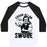 Virgin Teez  Baseball Tee Unisex Classic Baseball Tee / x-small / White/Black EDGAR ALLAN SWOLE UNISEX CLASSIC BASEBALL TEE