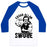 Virgin Teez  Baseball Tee Unisex Classic Baseball Tee / x-small / White/Blue EDGAR ALLAN SWOLE UNISEX CLASSIC BASEBALL TEE