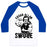 Virgin Teez  Baseball Tee Unisex Classic Baseball Tee / x-small / White/Blue EDGAR ALLAN SWOLE UNISEX CLASSIC BASEBALL TEE