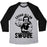 Virgin Teez  Baseball Tee Unisex Tri-Blend Baseball Tee / small / Athletic Gray / Black EDGAR ALLAN SWOLE UNISEX TRI-BLEND BASEBALL TEE