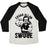 Virgin Teez  Baseball Tee Unisex Tri-Blend Baseball Tee / small / Oatmeal / Black EDGAR ALLAN SWOLE UNISEX TRI-BLEND BASEBALL TEE