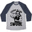 Virgin Teez  Baseball Tee Unisex Tri-Blend Baseball Tee / small / Athletic Gray / Navy EDGAR ALLAN SWOLE UNISEX TRI-BLEND BASEBALL TEE