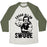 Virgin Teez  Baseball Tee Unisex Tri-Blend Baseball Tee / small / Oatmeal / Moss EDGAR ALLAN SWOLE UNISEX TRI-BLEND BASEBALL TEE