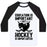 Virgin Teez  Baseball Tee Unisex Classic Baseball Tee / x-small / White/Black EDUCATION IS IMPORTANT BUT HOCKEY IS IMPORTANTER UNISEX CLASSIC BASEBALL TEE