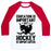 Virgin Teez  Baseball Tee Unisex Classic Baseball Tee / x-small / White/Red EDUCATION IS IMPORTANT BUT HOCKEY IS IMPORTANTER UNISEX CLASSIC BASEBALL TEE