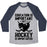 Virgin Teez  Baseball Tee Unisex Tri-Blend Baseball Tee / small / Athletic Gray / Navy EDUCATION IS IMPORTANT BUT HOCKEY IS IMPORTANTER UNISEX TRI-BLEND BASEBALL TEE