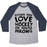 Virgin Teez  Baseball Tee Unisex Tri-Blend Baseball Tee / small / Athletic Gray / Navy EITHER YOU LOVE HOCKEY OR YOU'RE WRONG UNISEX TRI-BLEND BASEBALL TEE