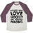 Virgin Teez  Baseball Tee Unisex Tri-Blend Baseball Tee / small / Oatmeal / Maroon EITHER YOU LOVE HOCKEY OR YOU'RE WRONG UNISEX TRI-BLEND BASEBALL TEE