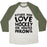 Virgin Teez  Baseball Tee Unisex Tri-Blend Baseball Tee / small / Oatmeal / Moss EITHER YOU LOVE HOCKEY OR YOU'RE WRONG UNISEX TRI-BLEND BASEBALL TEE