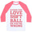 Virgin Teez  Baseball Tee Unisex Classic Baseball Tee / x-small / White/Neon Pink EITHER YOU LOVE SOFTBALL OR YOU'RE WRONG UNISEX CLASSIC BASEBALL TEE