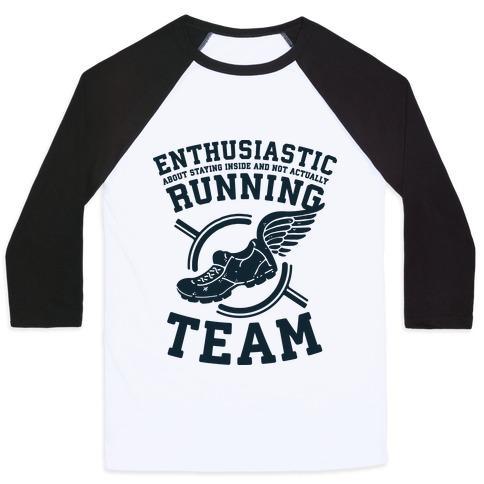 Virgin Teez  Baseball Tee Unisex Classic Baseball Tee / x-small / White/Black ENTHUSIASTIC RUNNING TEAM UNISEX CLASSIC BASEBALL TEE
