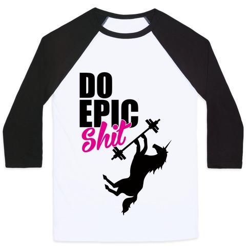Virgin Teez  Baseball Tee Unisex Classic Baseball Tee / x-small / White/Black EPIC WORKOUT UNISEX CLASSIC BASEBALL TEE