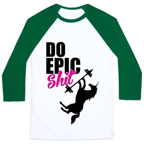 Virgin Teez  Baseball Tee Unisex Classic Baseball Tee / x-small / White/Dark Green EPIC WORKOUT UNISEX CLASSIC BASEBALL TEE