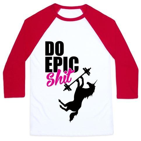 Virgin Teez  Baseball Tee Unisex Classic Baseball Tee / x-small / White/Red EPIC WORKOUT UNISEX CLASSIC BASEBALL TEE