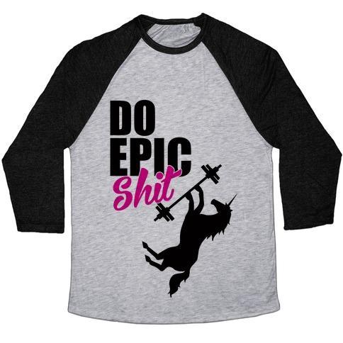 Virgin Teez  Baseball Tee Unisex Tri-Blend Baseball Tee / small / Athletic Gray / Black EPIC WORKOUT UNISEX TRI-BLEND BASEBALL TEE