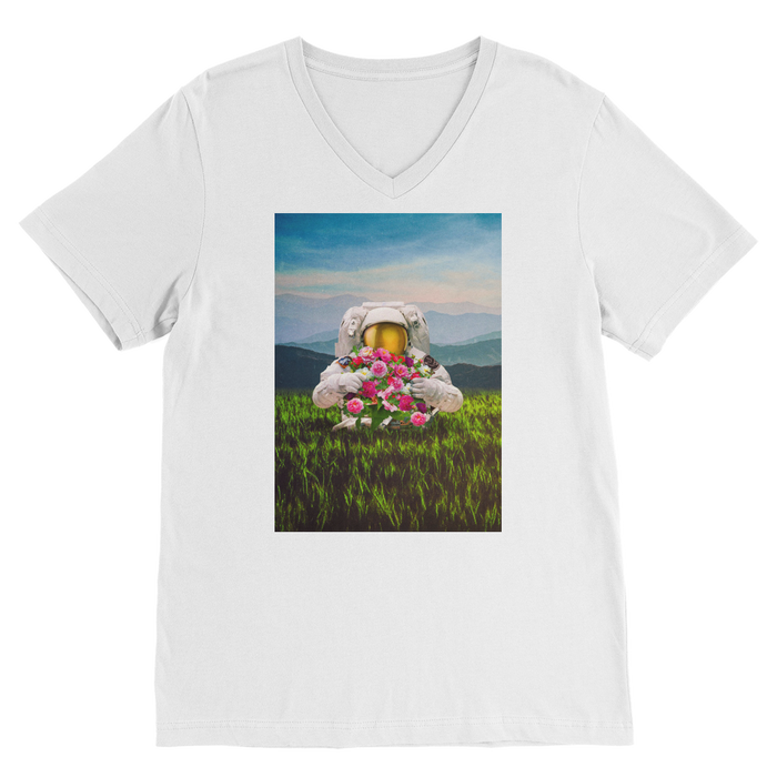 VIRGIN TEEZ Men T-Shirts White / Unisex / S Escape the Universe Premium V-Neck T-Shirt