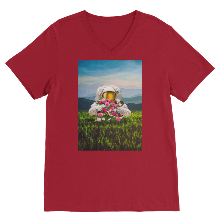 VIRGIN TEEZ Men T-Shirts Red / Unisex / S Escape the Universe Premium V-Neck T-Shirt