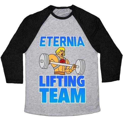 Virgin Teez  Baseball Tee Unisex Tri-Blend Baseball Tee / small / Athletic Gray / Black ETERNIA LIFTING TEAM UNISEX TRI-BLEND BASEBALL TEE