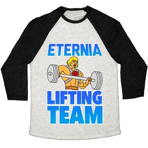 Virgin Teez  Baseball Tee Unisex Tri-Blend Baseball Tee / small / Oatmeal / Black ETERNIA LIFTING TEAM UNISEX TRI-BLEND BASEBALL TEE