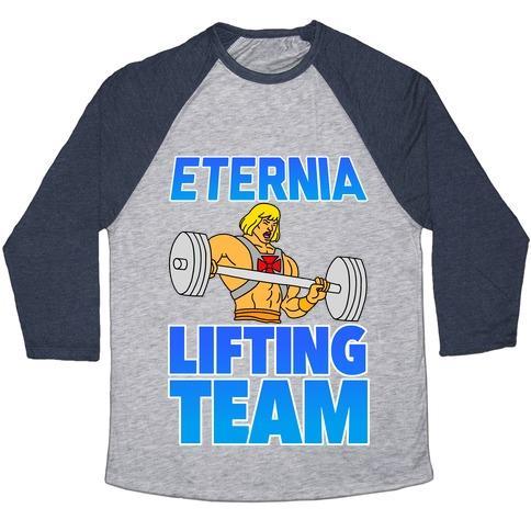 Virgin Teez  Baseball Tee Unisex Tri-Blend Baseball Tee / small / Athletic Gray / Navy ETERNIA LIFTING TEAM UNISEX TRI-BLEND BASEBALL TEE
