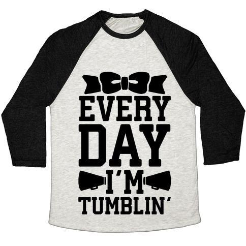 Virgin Teez  Baseball Tee Unisex Tri-Blend Baseball Tee / small / Oatmeal / Black EVERY DAY I'M TUMBLIN' UNISEX TRI-BLEND BASEBALL TEE