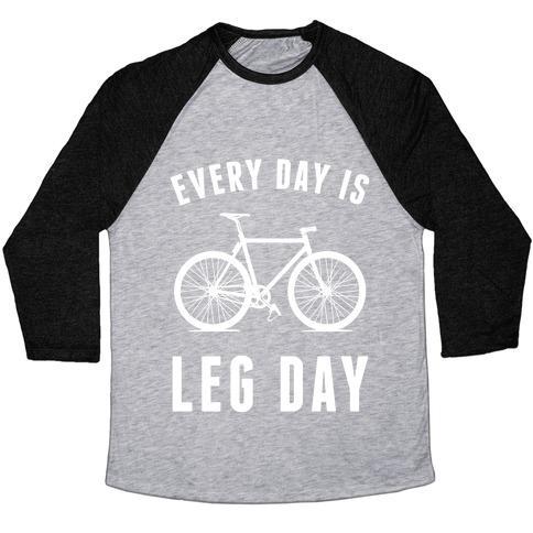 Virgin Teez  Baseball Tee Unisex Tri-Blend Baseball Tee / small / Athletic Gray / Black EVERY DAY IS LEG DAY UNISEX TRI-BLEND BASEBALL TEE