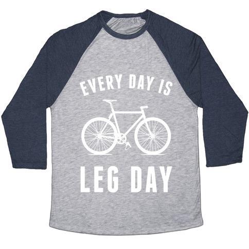 Virgin Teez  Baseball Tee Unisex Tri-Blend Baseball Tee / small / Athletic Gray / Navy EVERY DAY IS LEG DAY UNISEX TRI-BLEND BASEBALL TEE