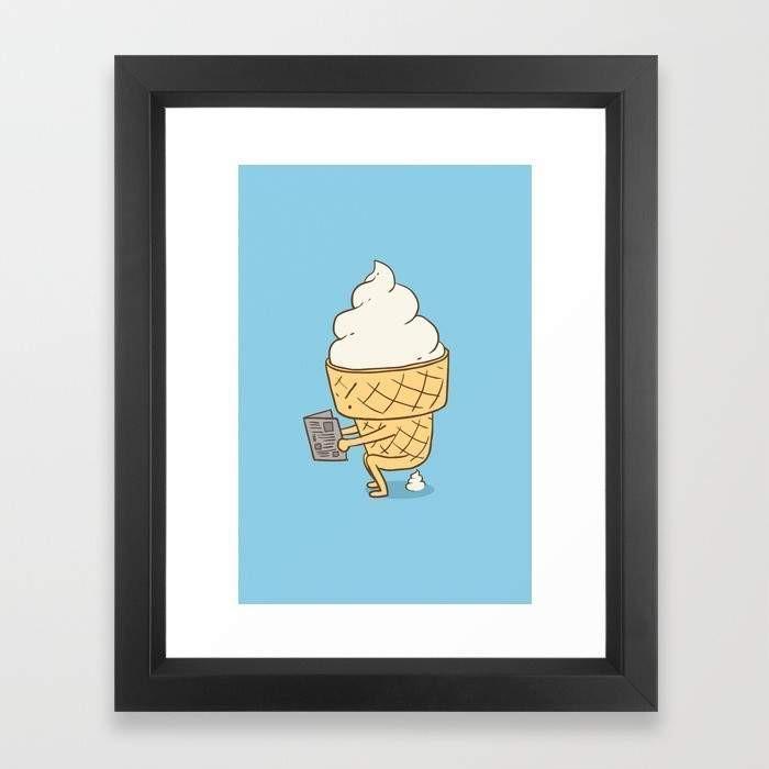 Deny Designs Framed Art Prints 8" x 11" / Black Everyone Poops (Blue) Frame
