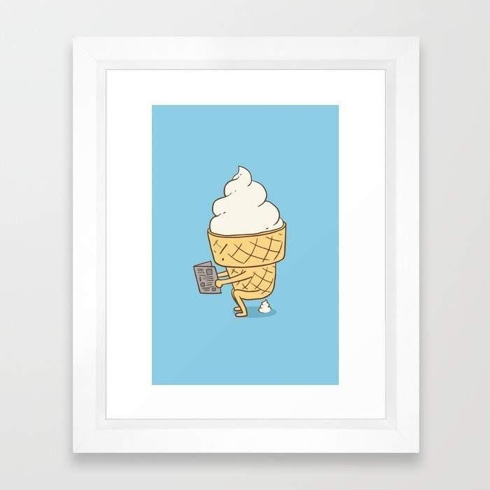 Deny Designs Framed Art Prints 8" x 11" / Black Everyone Poops (Blue) Frame