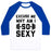 Virgin Teez  Baseball Tee Unisex Classic Baseball Tee / x-small / White/Blue EXCUSE ME WHY AM I SO SEXY UNISEX CLASSIC BASEBALL TEE