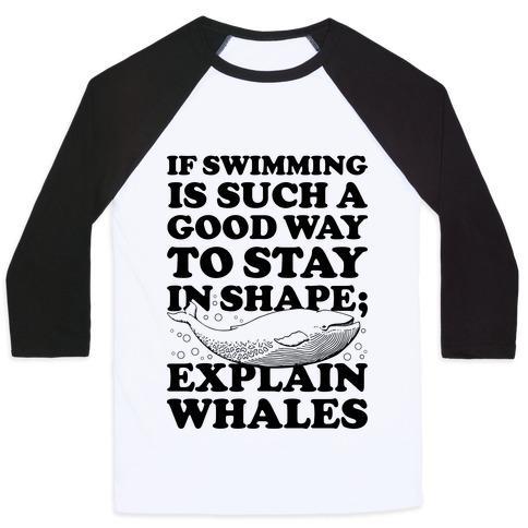 Virgin Teez  Baseball Tee Unisex Classic Baseball Tee / x-small / White/Black EXPLAIN WHALES UNISEX CLASSIC BASEBALL TEE