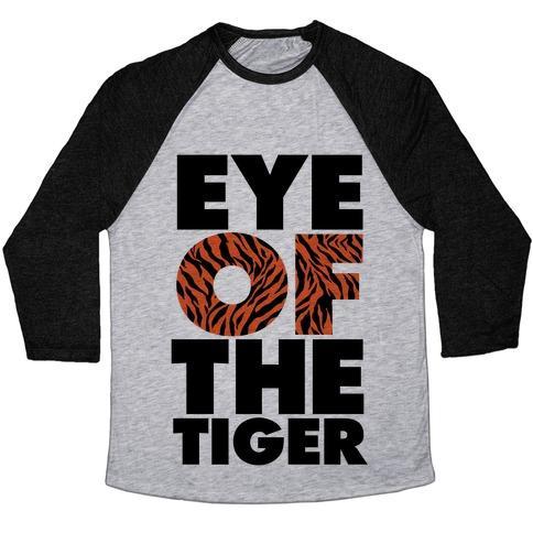 Virgin Teez  Baseball Tee Unisex Tri-Blend Baseball Tee / small / Athletic Gray / Black EYE OF THE TIGER UNISEX TRI-BLEND BASEBALL TEE