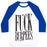 Virgin Teez  Baseball Tee Unisex Classic Baseball Tee / x-small / White/Blue F*** BURPEES UNISEX CLASSIC BASEBALL TEE