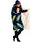 Abstract Leaf Pattern Hooded Blanket