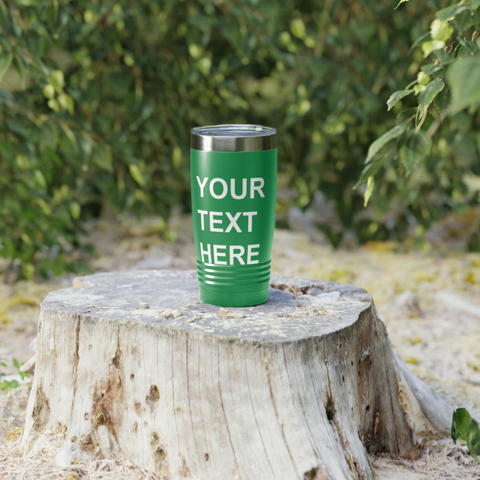 Custom Logo Tumbler, Team Logo Here Tumbler, Personalized Tumbler, Text on a Tumbler, Your Business Logo or Brand Logo Ringneck Tumbler, 20oz
