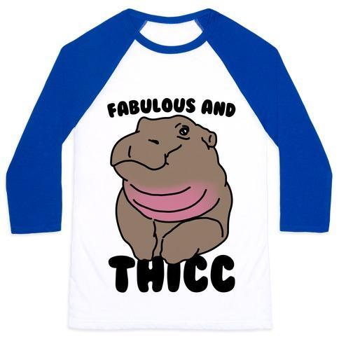 Virgin Teez  Baseball Tee Unisex Classic Baseball Tee / x-small / White/Blue FABULOUS AND THICC UNISEX CLASSIC BASEBALL TEE