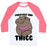 Virgin Teez  Baseball Tee Unisex Classic Baseball Tee / x-small / White/Neon Pink FABULOUS AND THICC UNISEX CLASSIC BASEBALL TEE