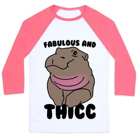 Virgin Teez  Baseball Tee Unisex Classic Baseball Tee / x-small / White/Neon Pink FABULOUS AND THICC UNISEX CLASSIC BASEBALL TEE