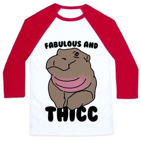 Virgin Teez  Baseball Tee Unisex Classic Baseball Tee / x-small / White/Red FABULOUS AND THICC UNISEX CLASSIC BASEBALL TEE