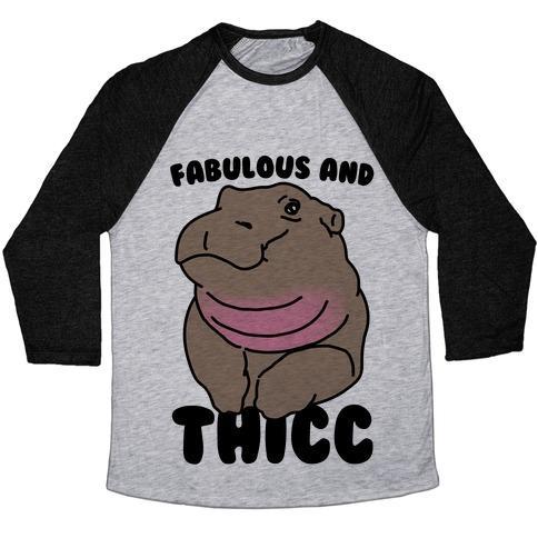 Virgin Teez  Baseball Tee Unisex Tri-Blend Baseball Tee / small / Athletic Gray / Black FABULOUS AND THICC UNISEX TRI-BLEND BASEBALL TEE