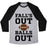 Virgin Teez  Baseball Tee Unisex Tri-Blend Baseball Tee / small / Athletic Gray / Black FALLS OUT BALLS OUT (FOOTBALL)' UNISEX TRI-BLEND BASEBALL TEE