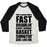 Virgin Teez  Baseball Tee Unisex Tri-Blend Baseball Tee / small / Oatmeal / Black FAST DRIBBLIN' COURT RUNNIN' BASKET SHOOTIN' GIRL (VINTAGE) UNISEX TRI-BLEND BASEBALL TEE