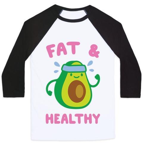 Virgin Teez  Baseball Tee Unisex Classic Baseball Tee / x-small / White/Black FAT AND HEALTHY UNISEX CLASSIC BASEBALL TEE